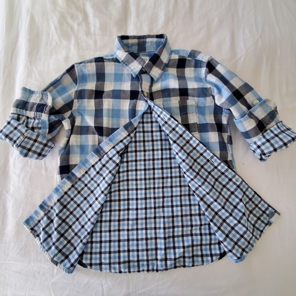 Gap Kids Button-Down Checkered Long Sleeve, Boys, Size M (8) - Picture 3 of 11